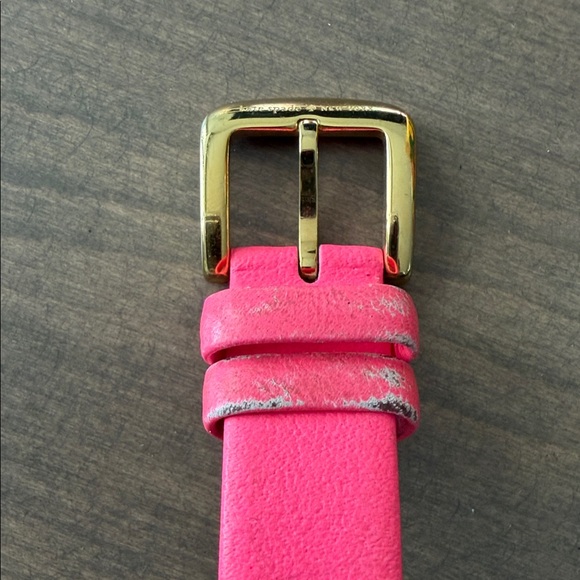 kate spade Pink Leather Strap Gold-Tone Case Mother-of-Pearl Dial Watch - Picture 5 of 9